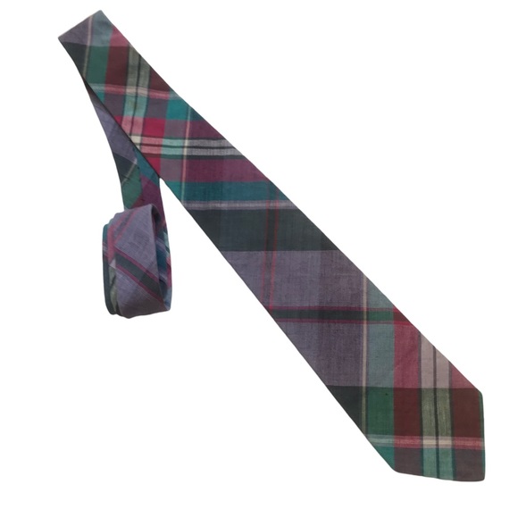 Brooks Brothers  Men’s Cotton Necktie. Multicolor Checks  & Plaids Tie - Picture 5 of 5